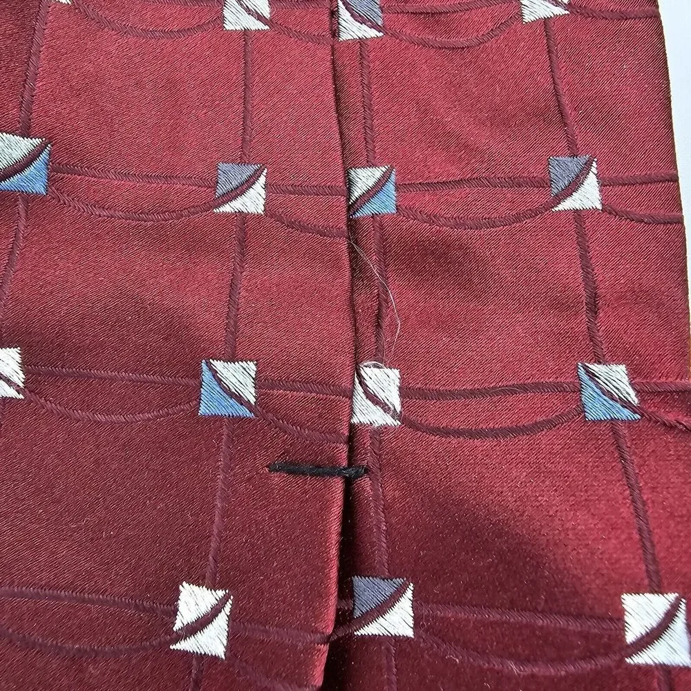 Necktie Mens Vintage Croft & Barrow silk Maroon Burgundy Size 59 By 4 Inches - Picture 4 of 6
